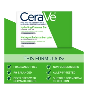 Cerave Hydrating Cleaner Bar 128g - Image 6